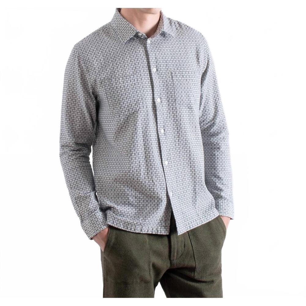 NEW FAR AFIELD two pocket long sleeve shirt in white